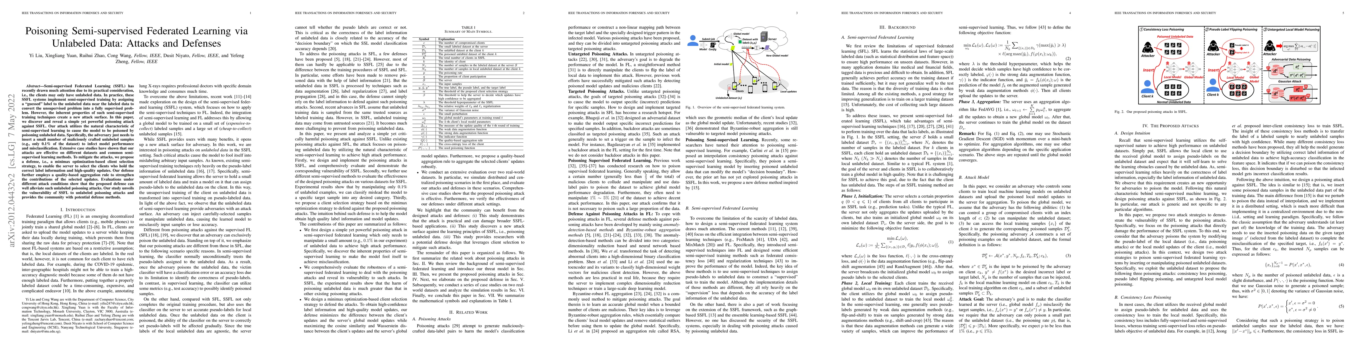 Thumbnail for Poisoning Semi-supervised Federated Learning via Unlabeled Data: Attacks
  and Defenses