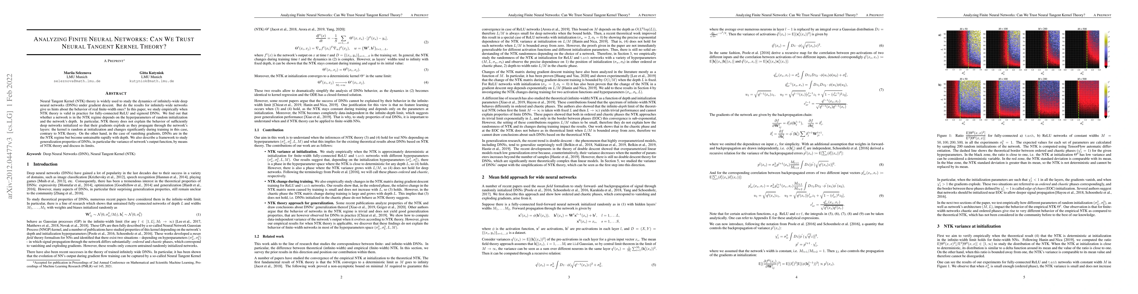 Thumbnail for Analyzing Finite Neural Networks: Can We Trust Neural Tangent Kernel
  Theory?
