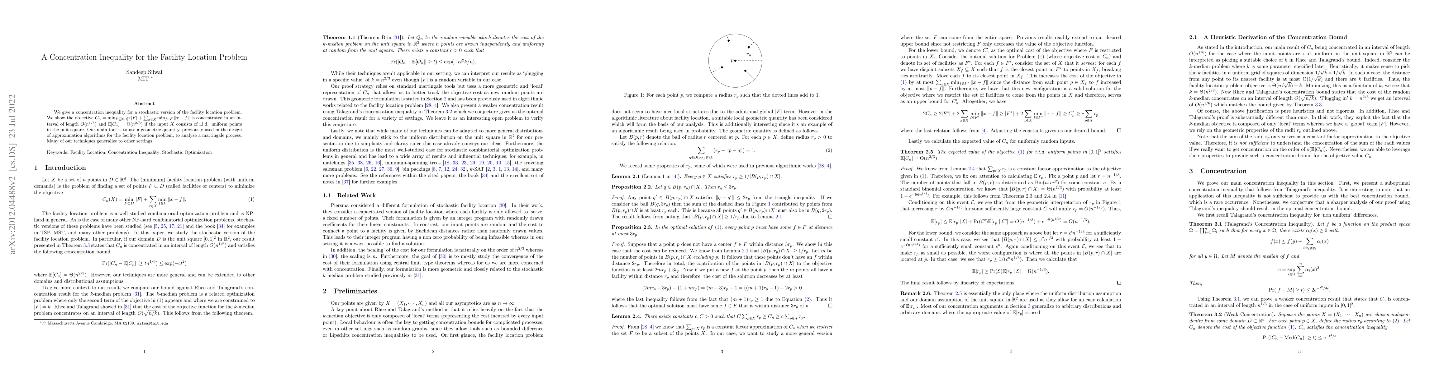 Thumbnail for A Concentration Inequality for the Facility Location Problem