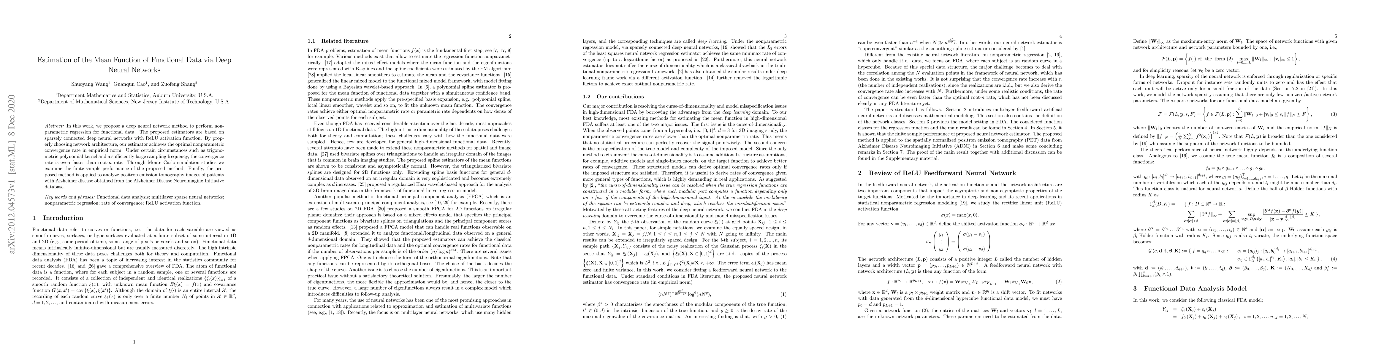 Thumbnail for Estimation of the Mean Function of Functional Data via Deep Neural
  Networks