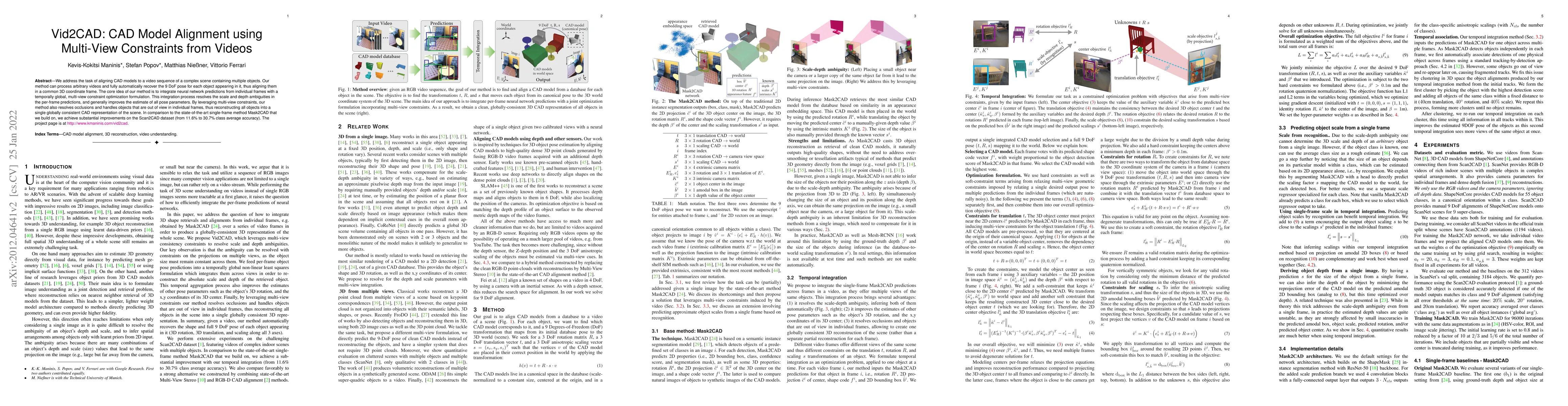 Thumbnail for Vid2CAD: CAD Model Alignment using Multi-View Constraints from Videos