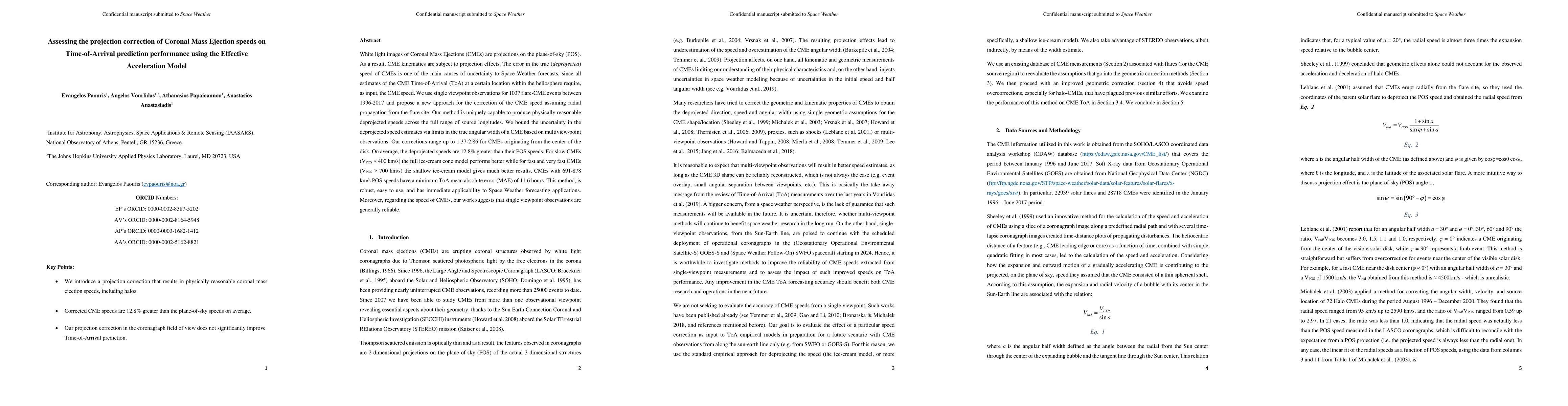 Thumbnail for Assessing the projection correction of Coronal Mass Ejection speeds on
  Time-of-Arrival prediction performance using the Effective Acceleration Model