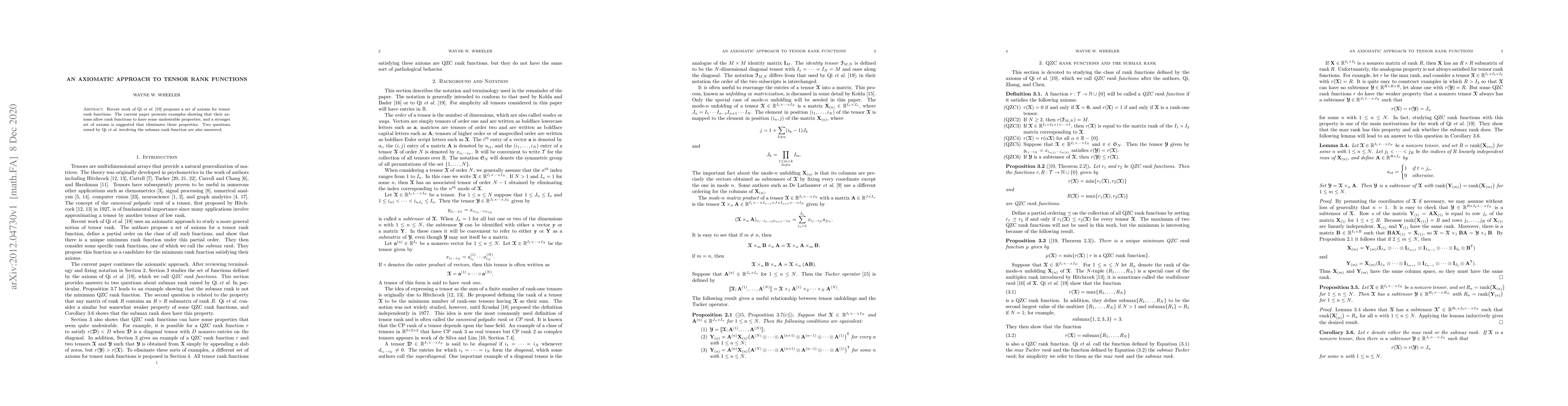 Thumbnail for An Axiomatic Approach to Tensor Rank Functions