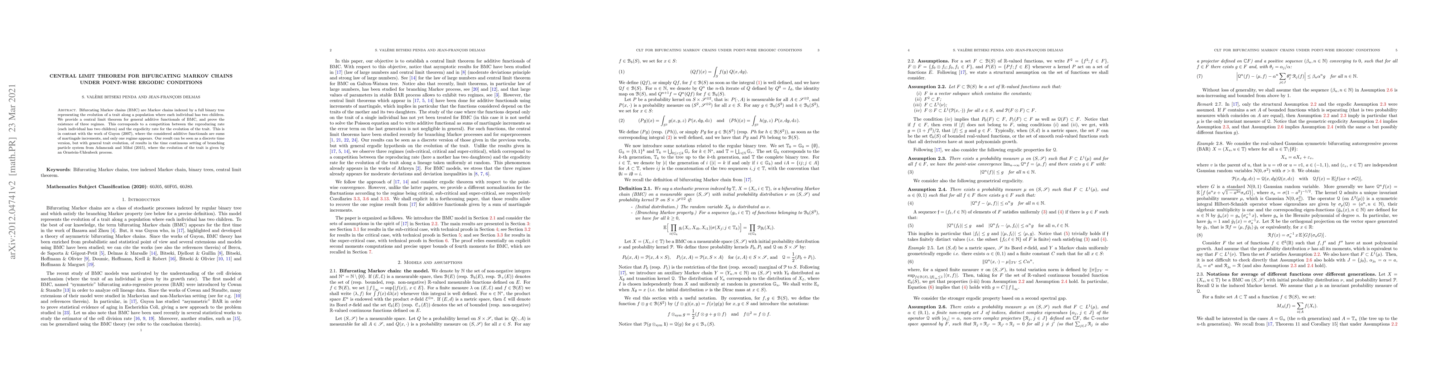 Thumbnail for Central limit theorem for bifurcating Markov chains under point-wise
  ergodic conditions