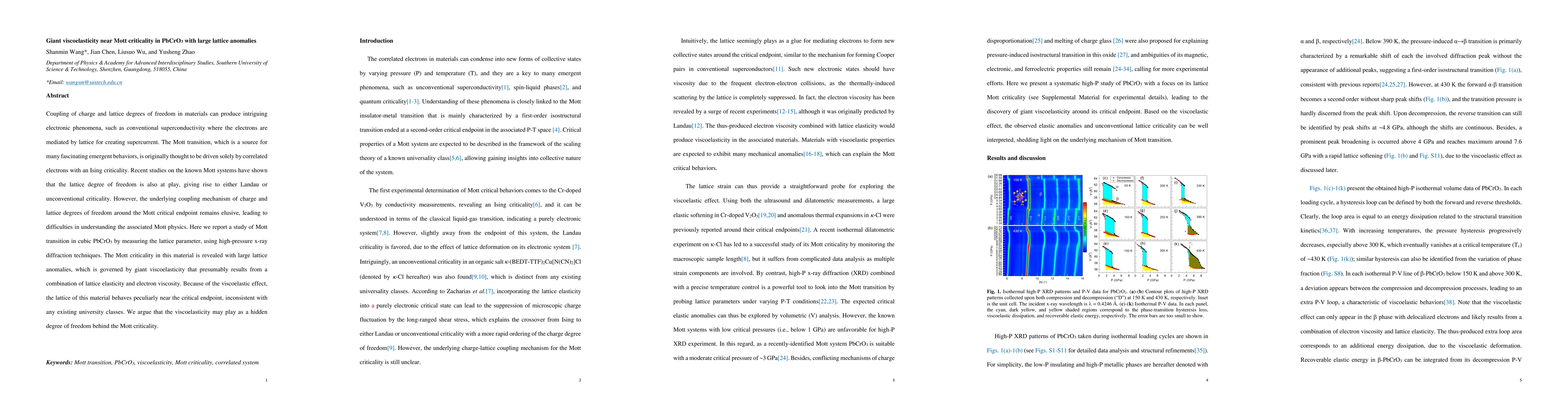 Thumbnail for Giant viscoelasticity near Mott criticality in PbCrO3 with large lattice
  anomalies