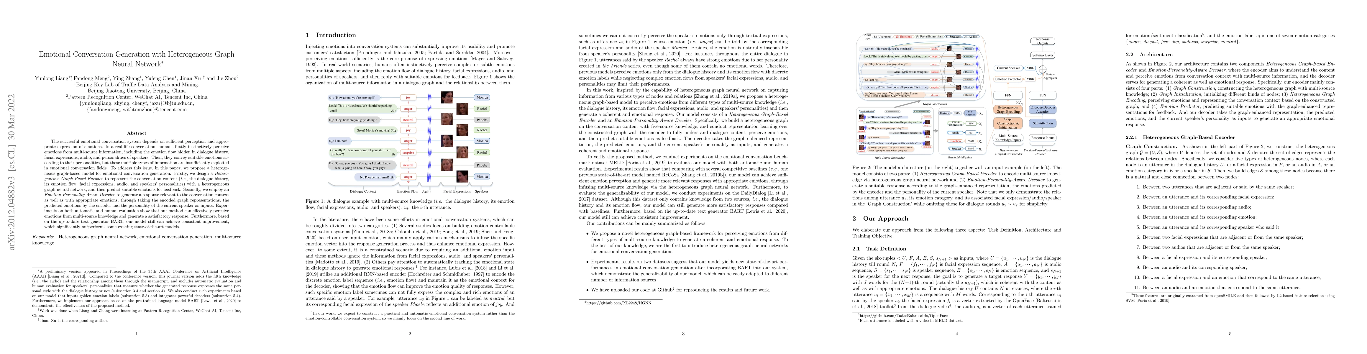 Thumbnail for Emotional Conversation Generation with Heterogeneous Graph Neural
  Network