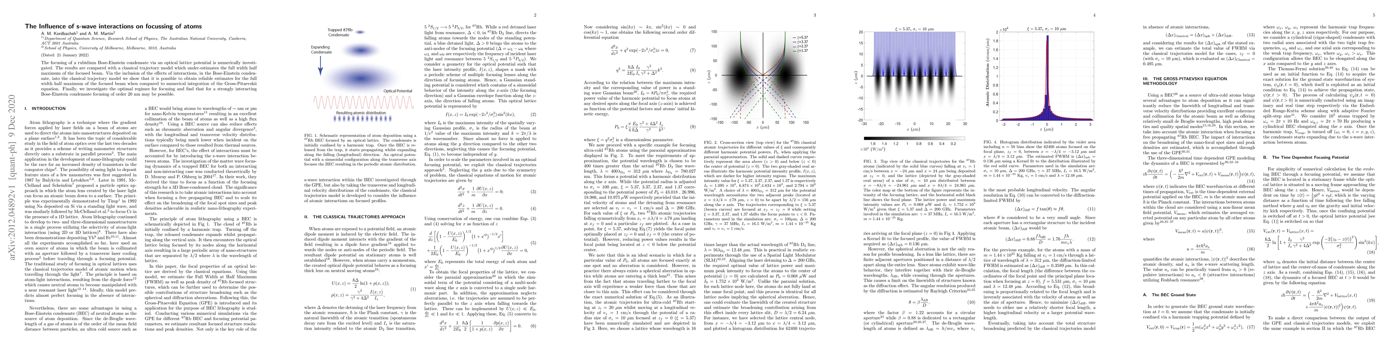 Thumbnail for The Influence of s-wave interactions on focussing of atoms