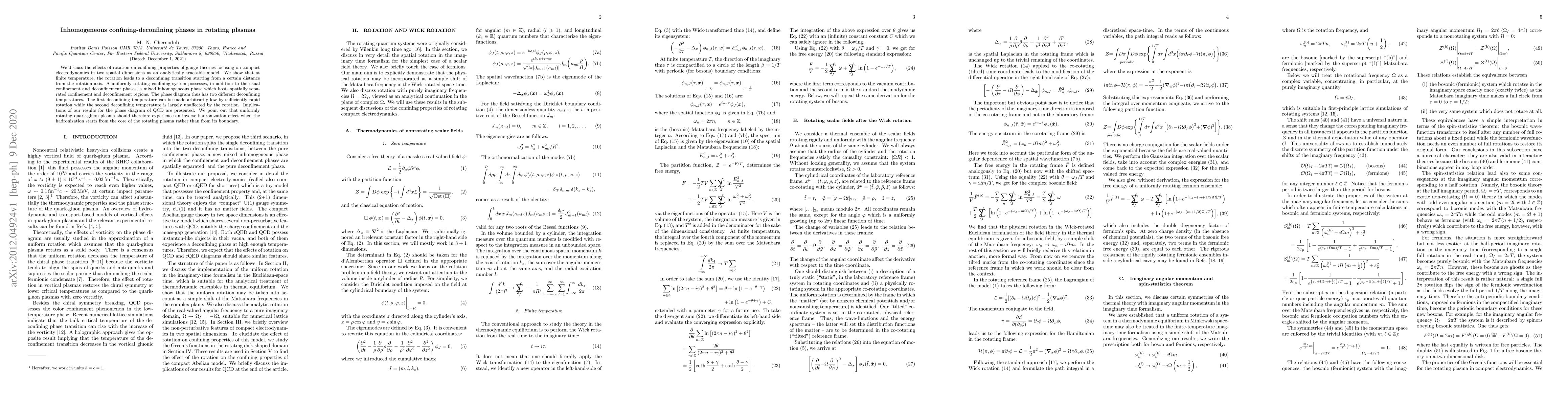 Thumbnail for Inhomogeneous confining-deconfining phases in rotating plasmas