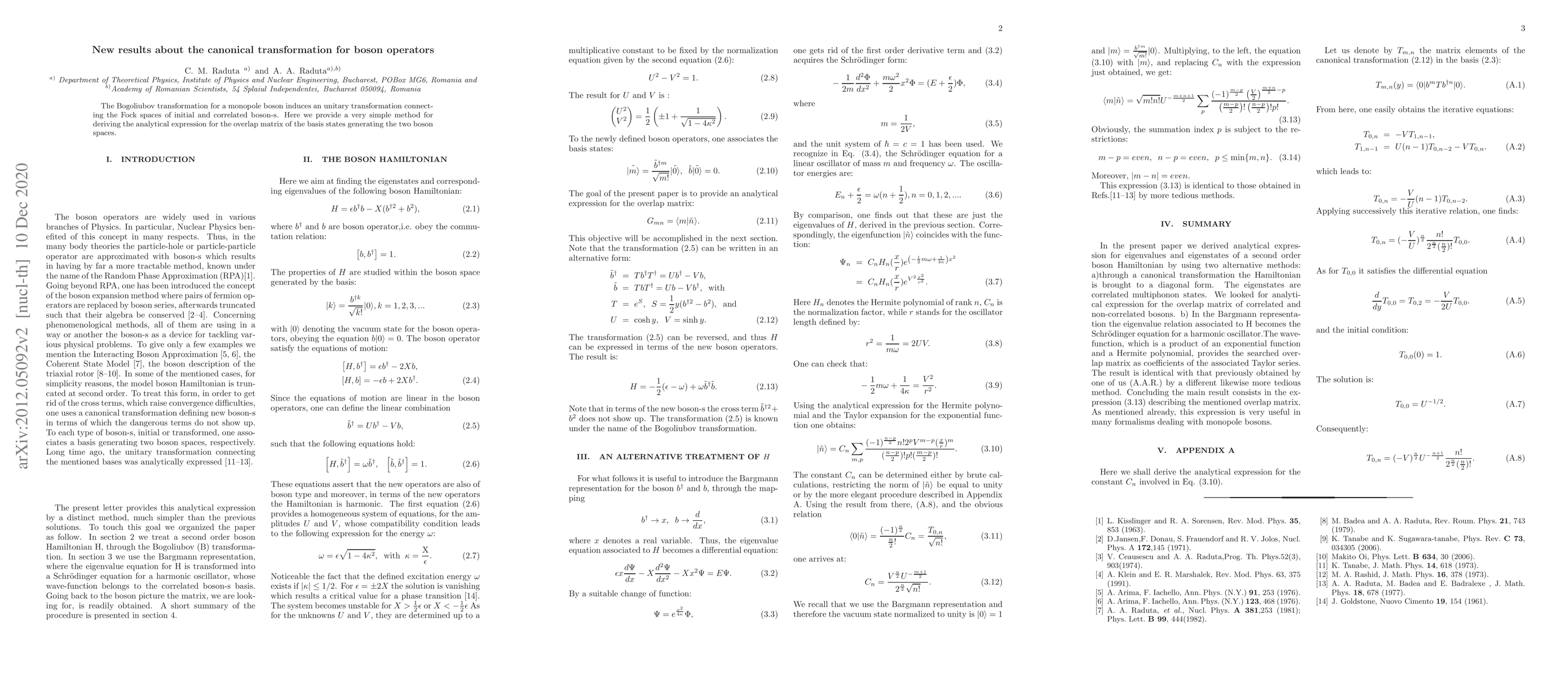 Thumbnail for New results about the canonical transformation for boson operators