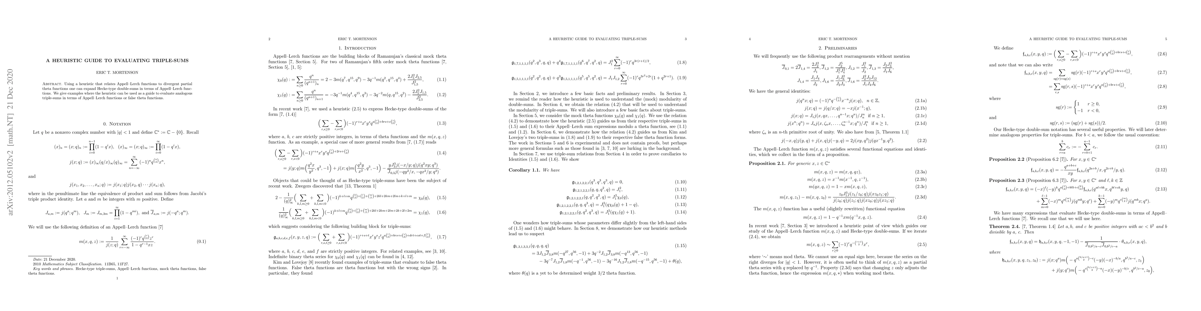 Thumbnail for A heuristic guide to evaluating triple-sums