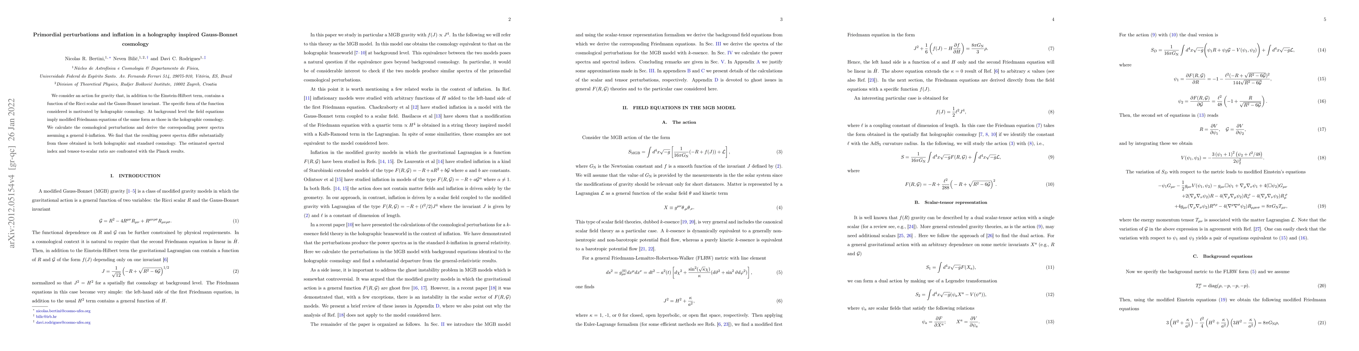 Thumbnail for Primordial perturbations and inflation in a holography inspired
  Gauss-Bonnet cosmology