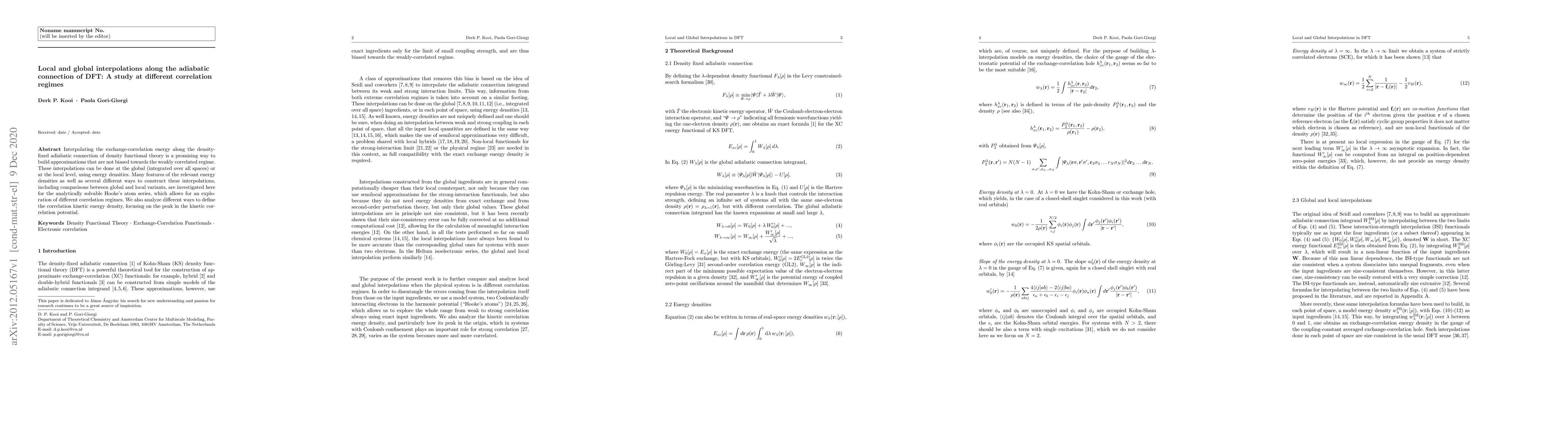 Thumbnail for Local and global interpolations along the adiabatic connection of DFT: A
  study at different correlation regimes