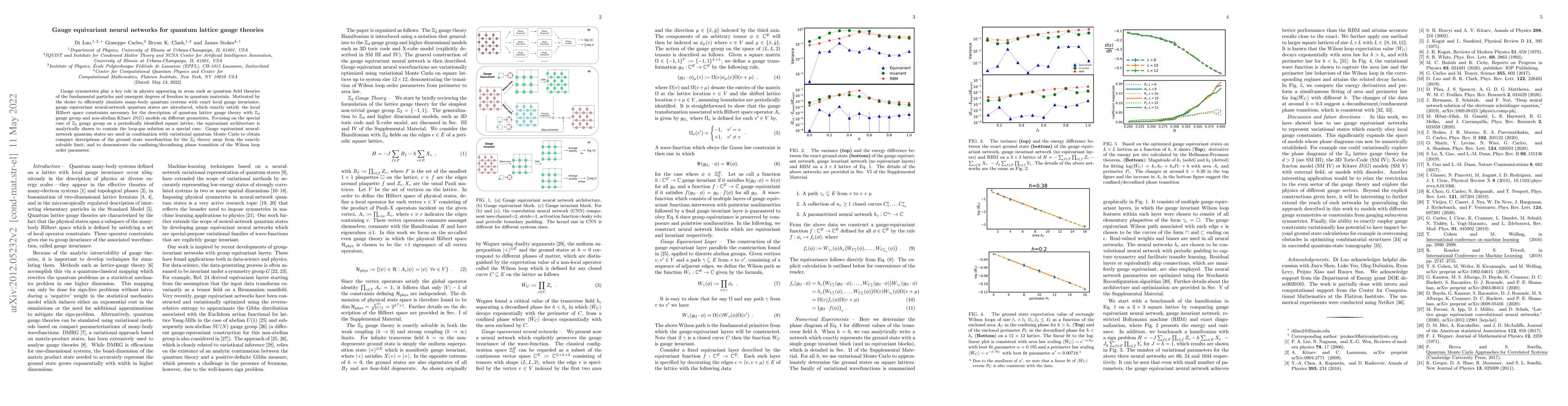 Thumbnail for Gauge equivariant neural networks for quantum lattice gauge theories