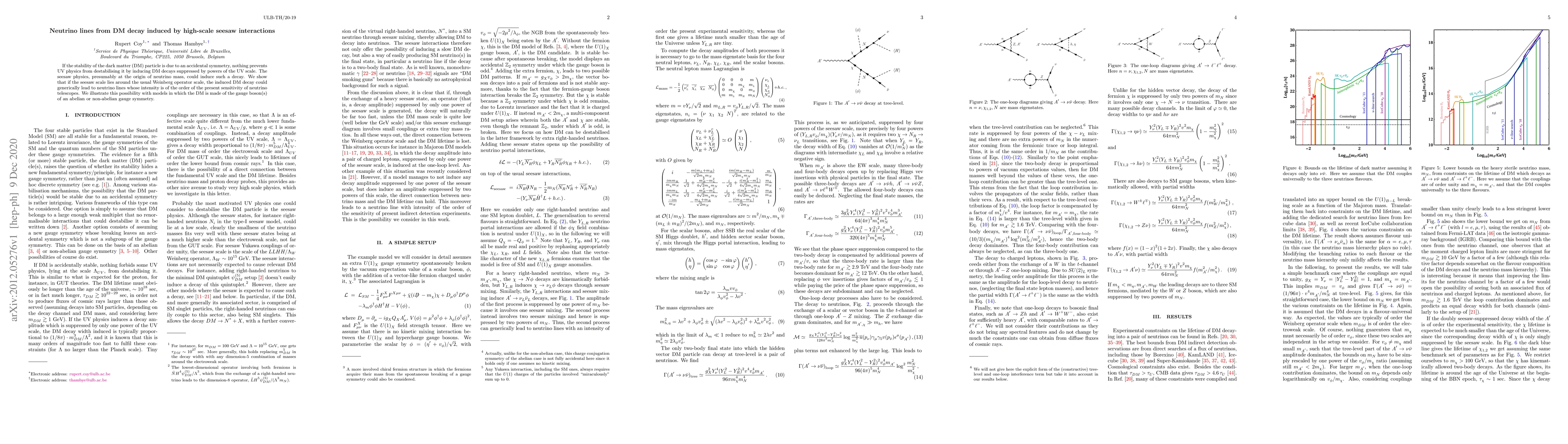 Thumbnail for Neutrino lines from DM decay induced by high-scale seesaw interactions
