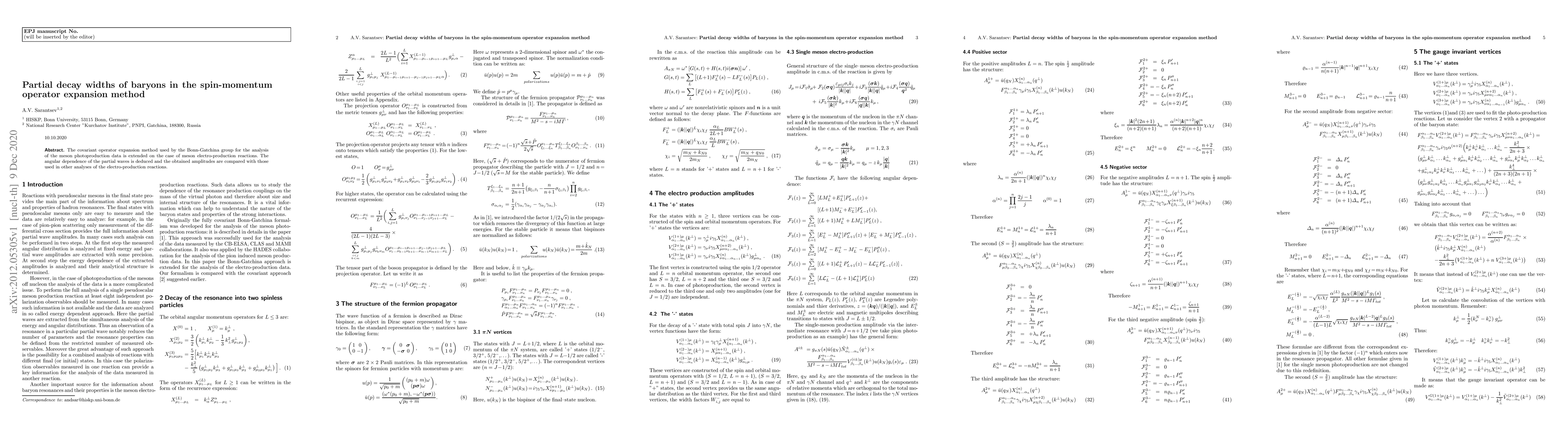 Thumbnail for Partial decay widths of baryons in the spin-momentum operator expansion
  method