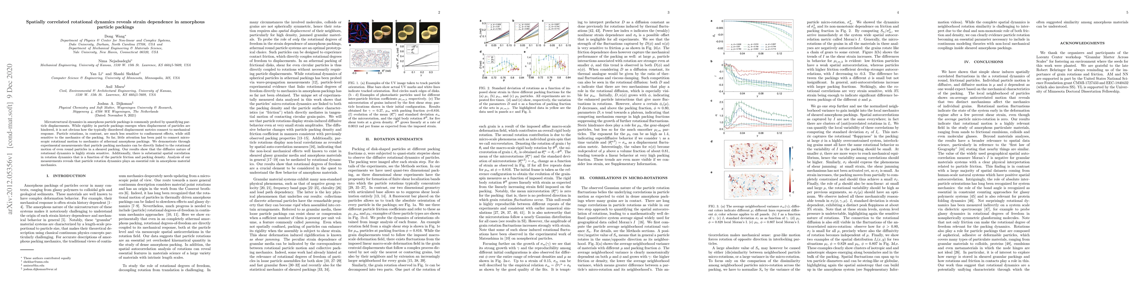 Thumbnail for Spatially correlated rotational dynamics reveals strain dependence in
  amorphous particle packings