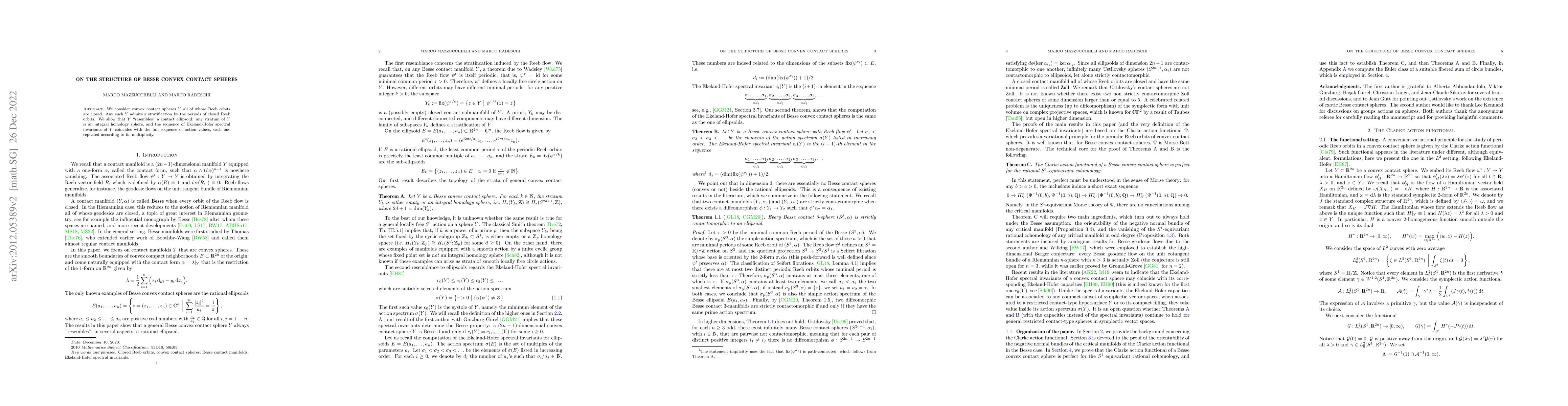 Thumbnail for On the structure of Besse convex contact spheres