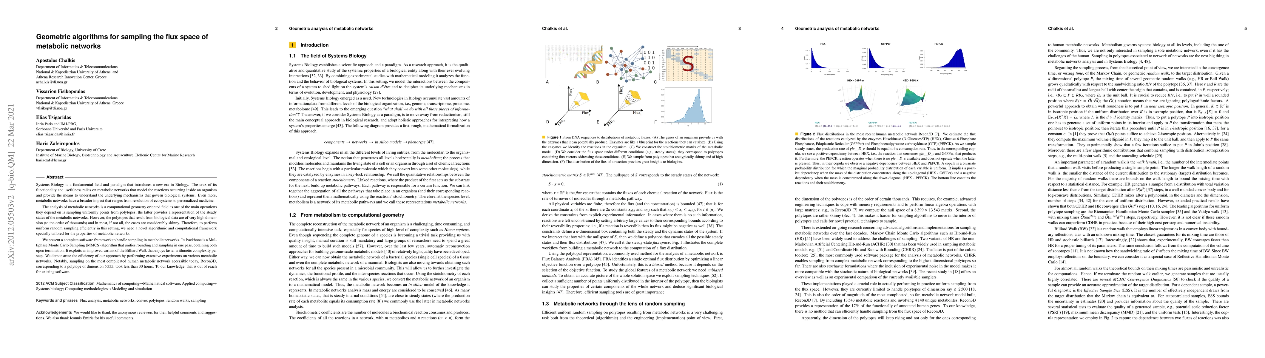Thumbnail for Geometric algorithms for sampling the flux space of metabolic networks