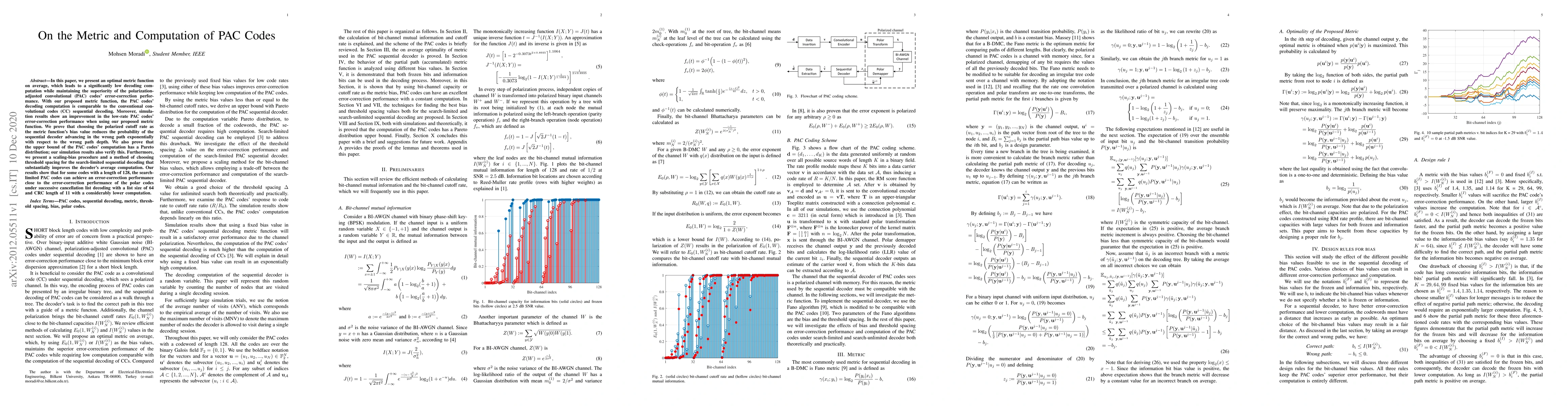 Thumbnail for On the Metric and Computation of PAC Codes