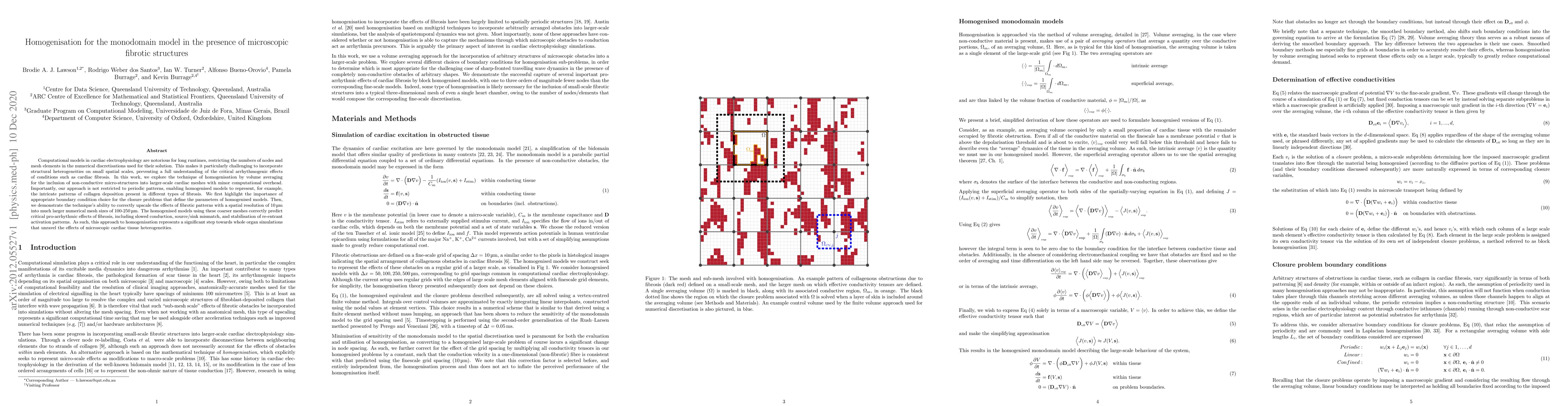 Thumbnail for Homogenisation for the monodomain model in the presence of microscopic
  fibrotic structures