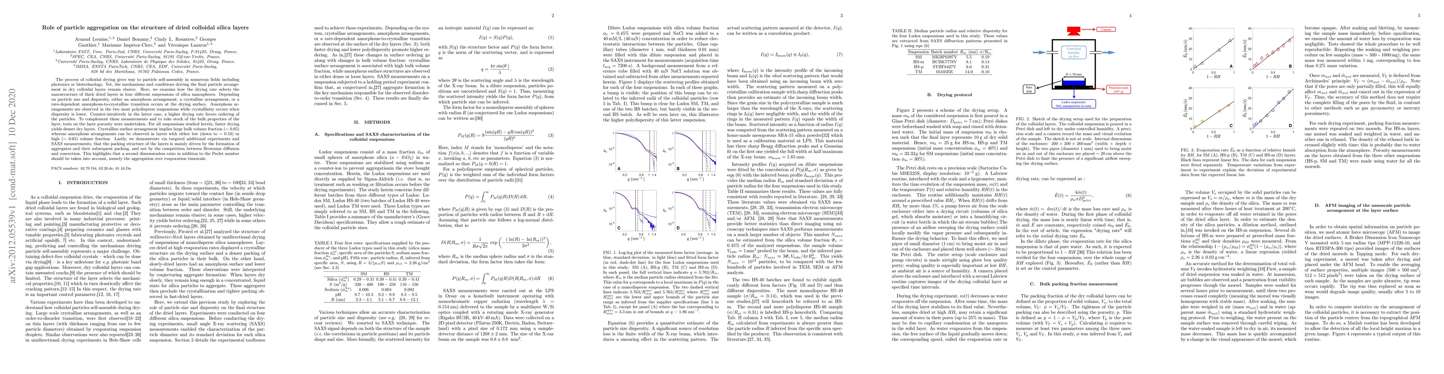 Thumbnail for Role of particle aggregation on the structure of dried colloidal silica
  layers