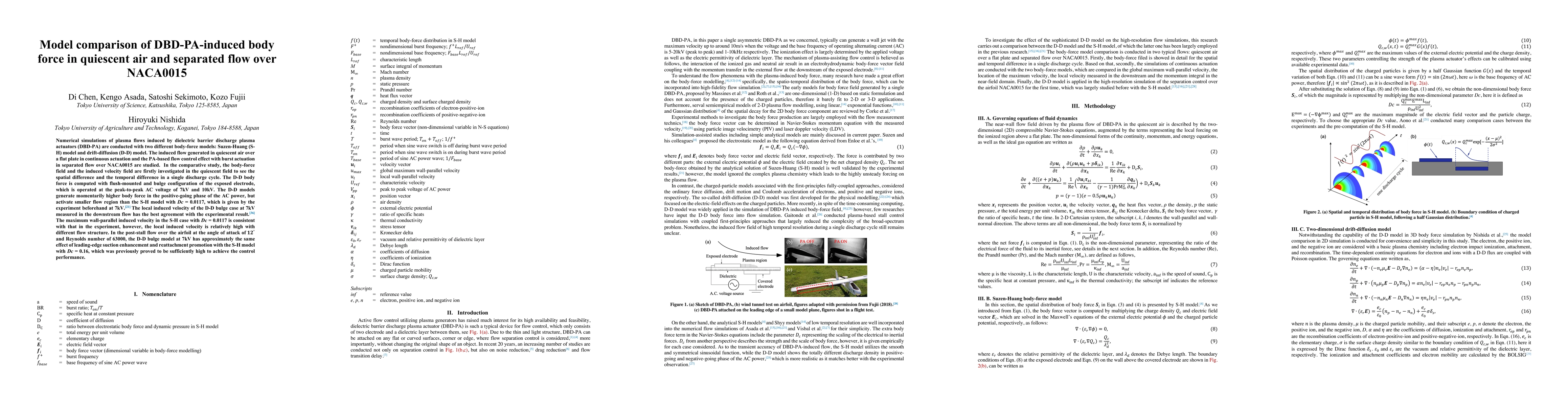 Thumbnail for Model comparison of DBD-PA-induced body force in quiescent air and
  separated flow over NACA0015