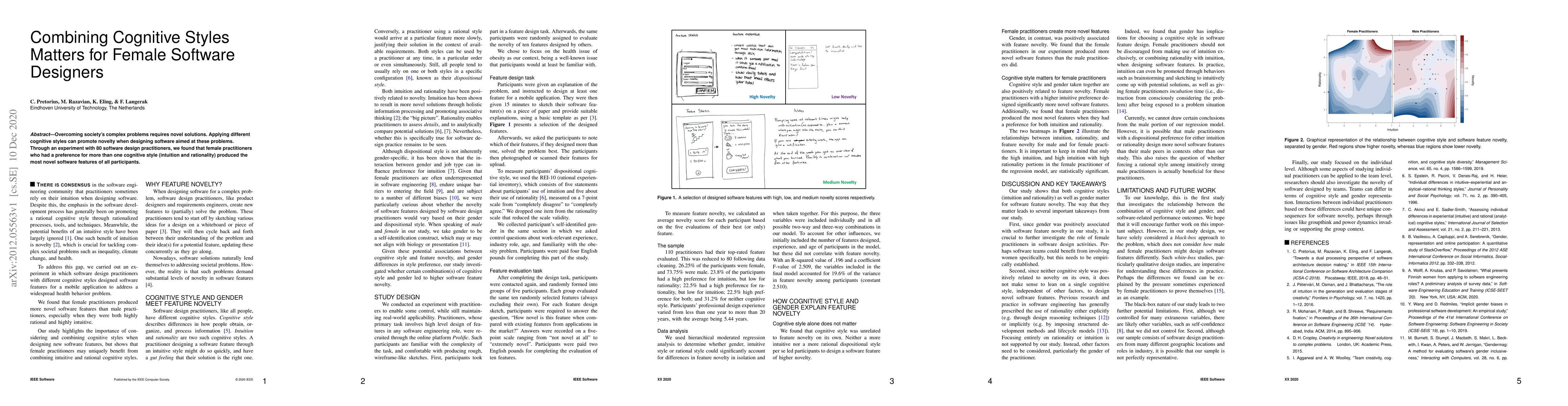 Thumbnail for Combined Intuition and Rationality Increases Software Feature Novelty
  for Female Software Designers