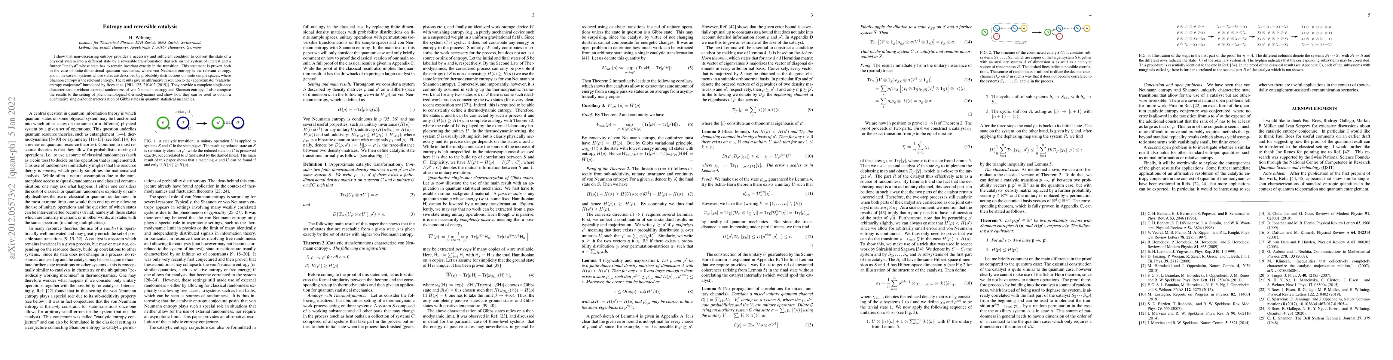 Thumbnail for Entropy and reversible catalysis