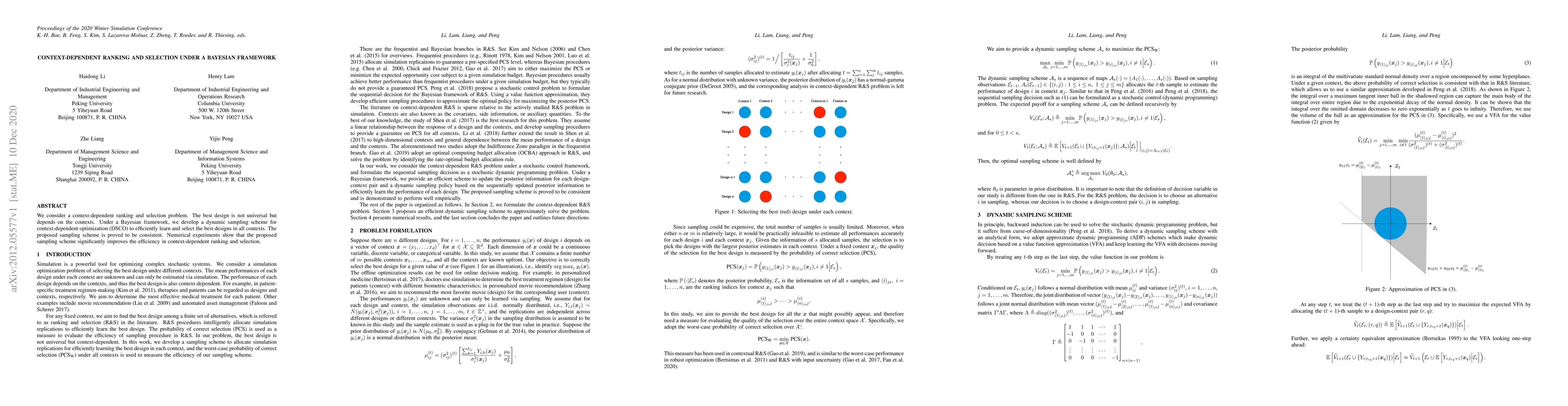 Thumbnail for Context-dependent Ranking and Selection under a Bayesian Framework