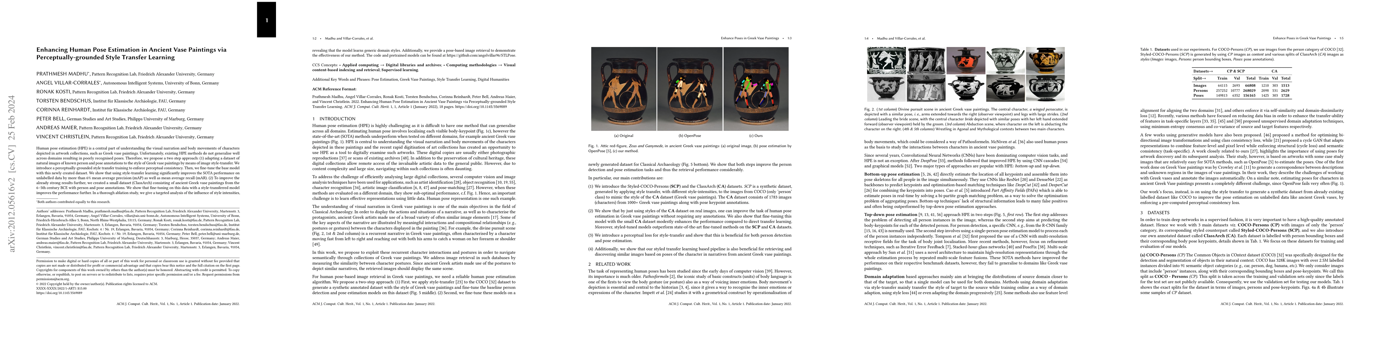 Thumbnail for Enhancing Human Pose Estimation in Ancient Vase Paintings via
  Perceptually-grounded Style Transfer Learning