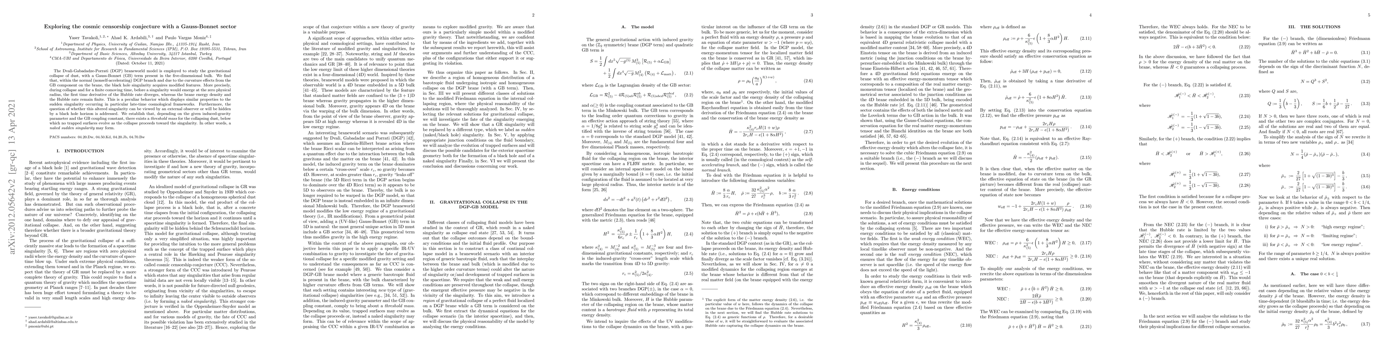 Thumbnail for Exploring the cosmic censorship conjecture with a Gauss-Bonnet sector