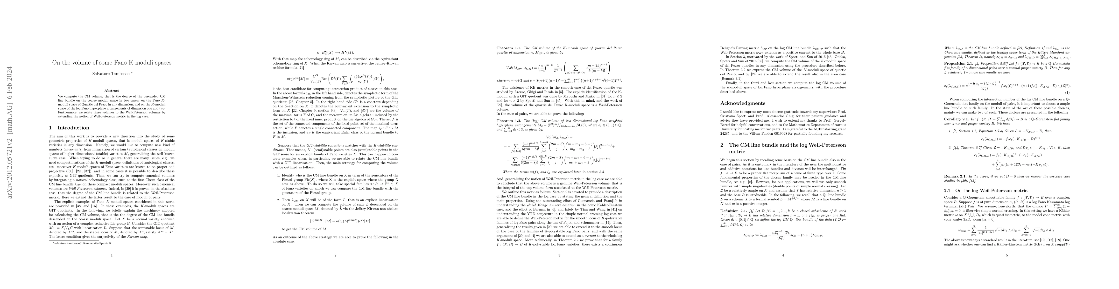 Thumbnail for On the volume of some Fano K-moduli spaces