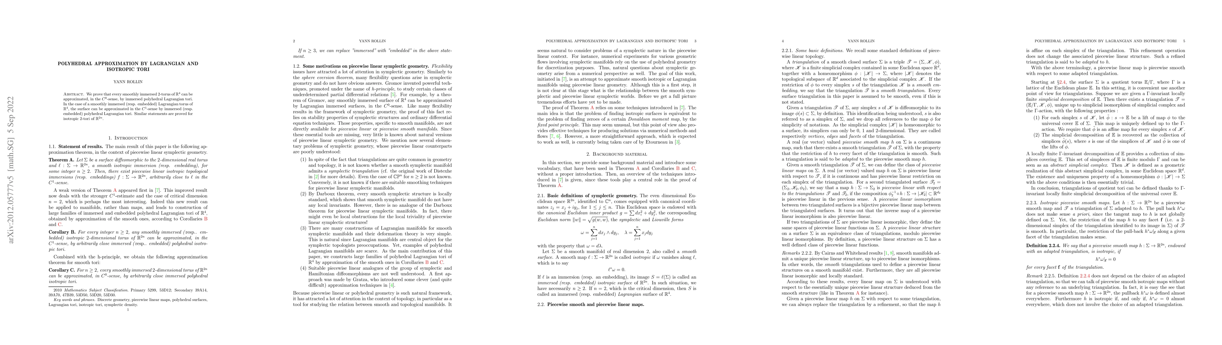 Thumbnail for Polyhedral approximation by Lagrangian and isotropic tori