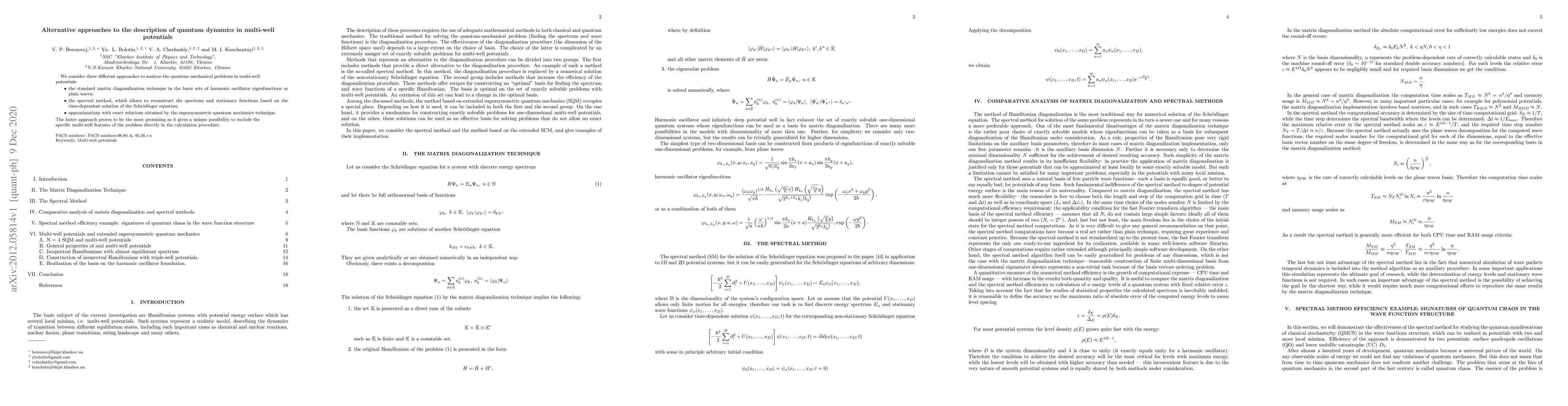 Thumbnail for Alternative approaches to the description of quantum dynamics in
  multi-well potentials