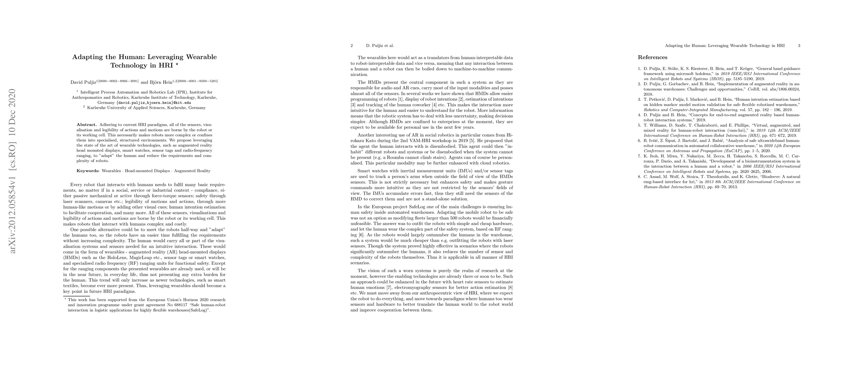 Thumbnail for Adapting the Human: Leveraging Wearable Technology in HRI