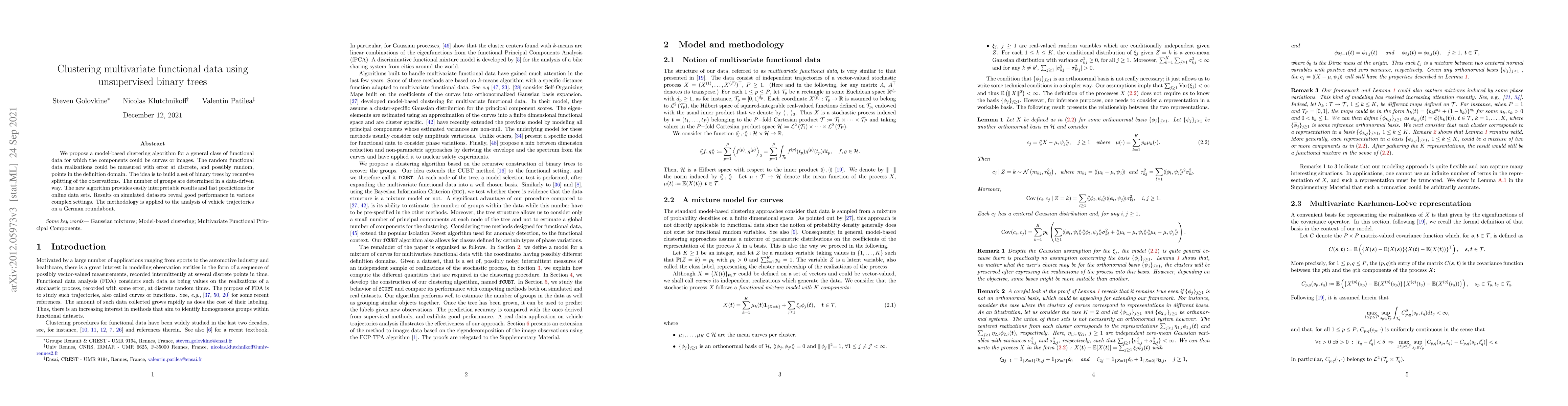 Thumbnail for Clustering multivariate functional data using unsupervised binary trees