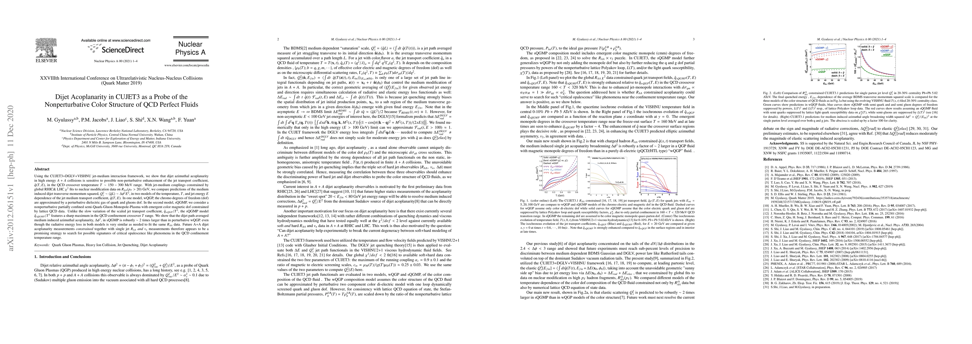 Thumbnail for Dijet Acoplanarity in CUJET3 as a Probe of the Nonperturbative Color
  Structure of QCD Perfect Fluids
