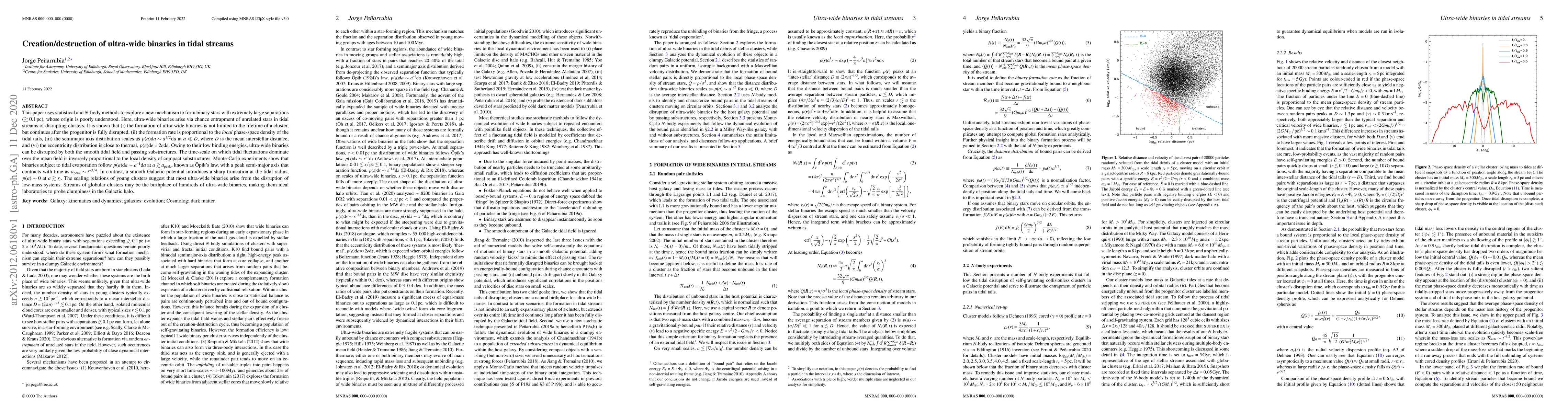 Thumbnail for Creation/destruction of ultra-wide binaries in tidal streams