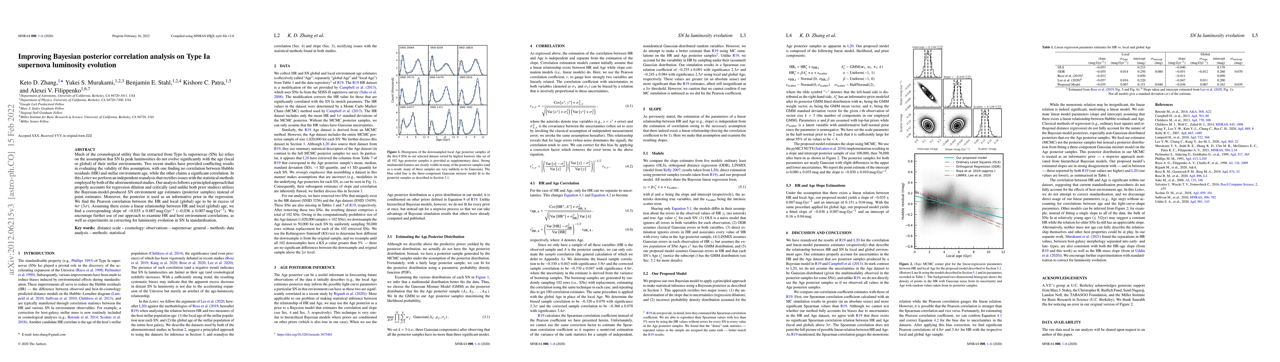 Thumbnail for Improving Bayesian posterior correlation analysis on Type Ia supernova
  luminosity evolution