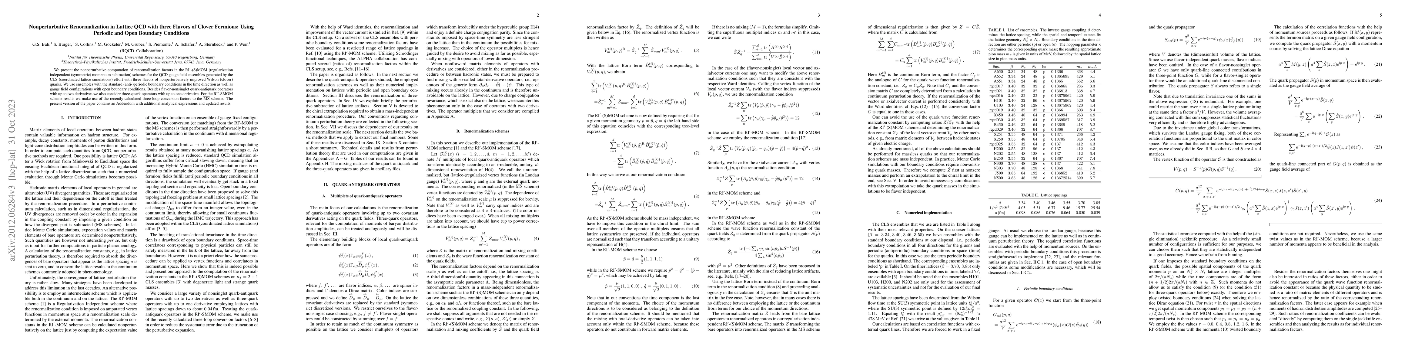 Thumbnail for Nonperturbative Renormalization in Lattice QCD with three Flavors of
  Clover Fermions: Using Periodic and Open Boundary Conditions