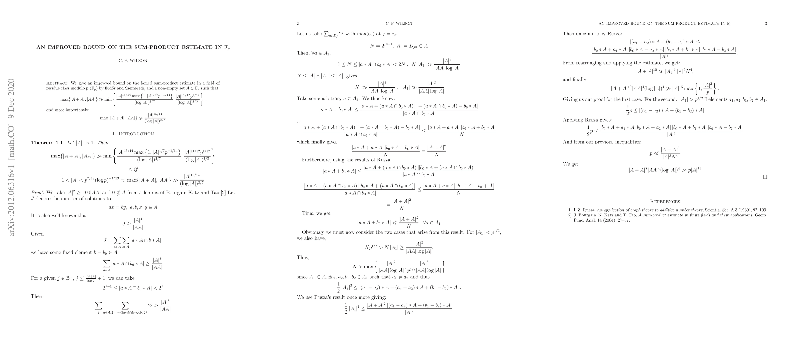 Thumbnail for An improved bound on the sum-product estimate in $\mathbb{F}_{p}$