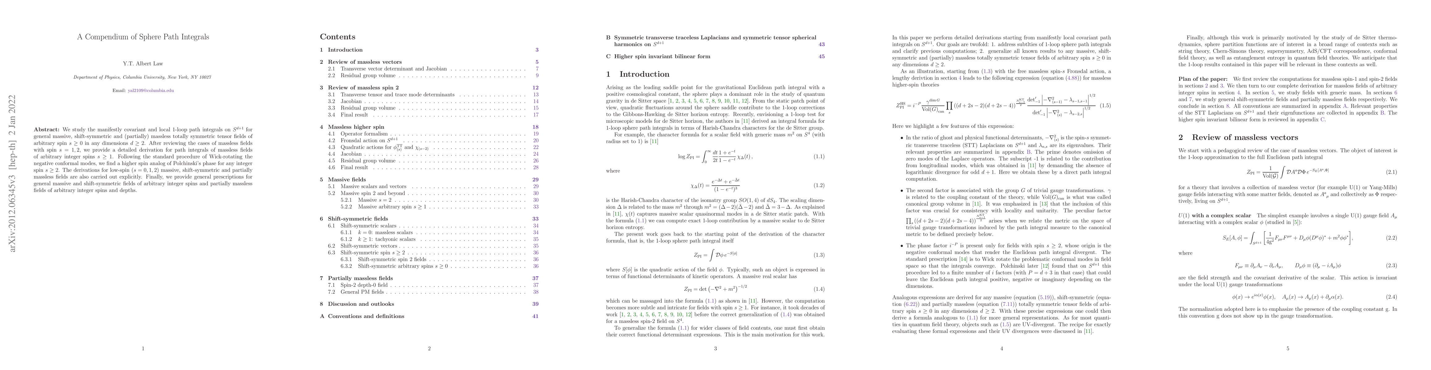 Thumbnail for A Compendium of Sphere Path Integrals