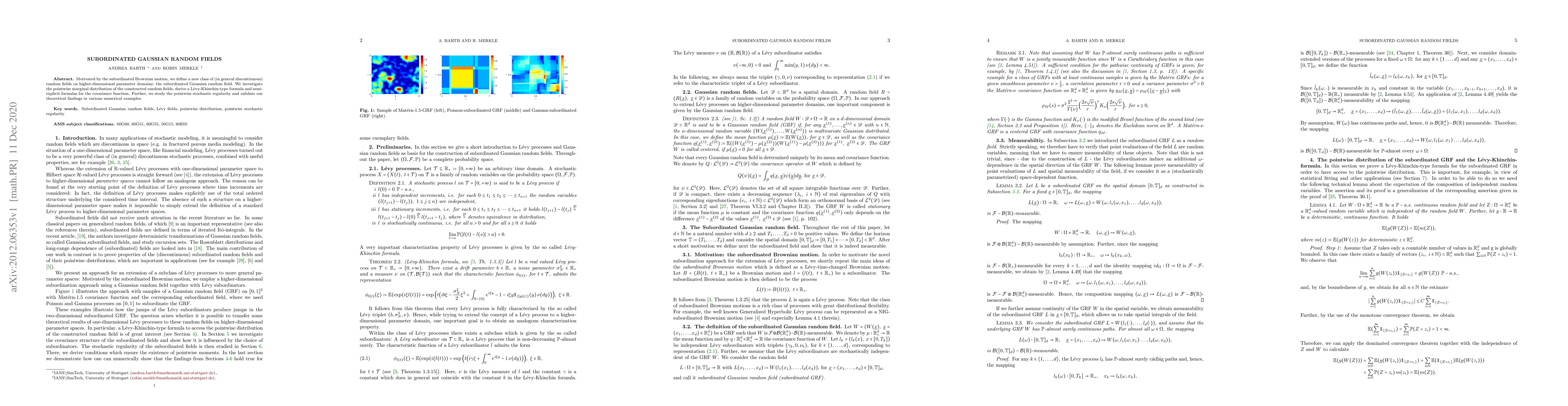 Thumbnail for Subordinated Gaussian Random Fields