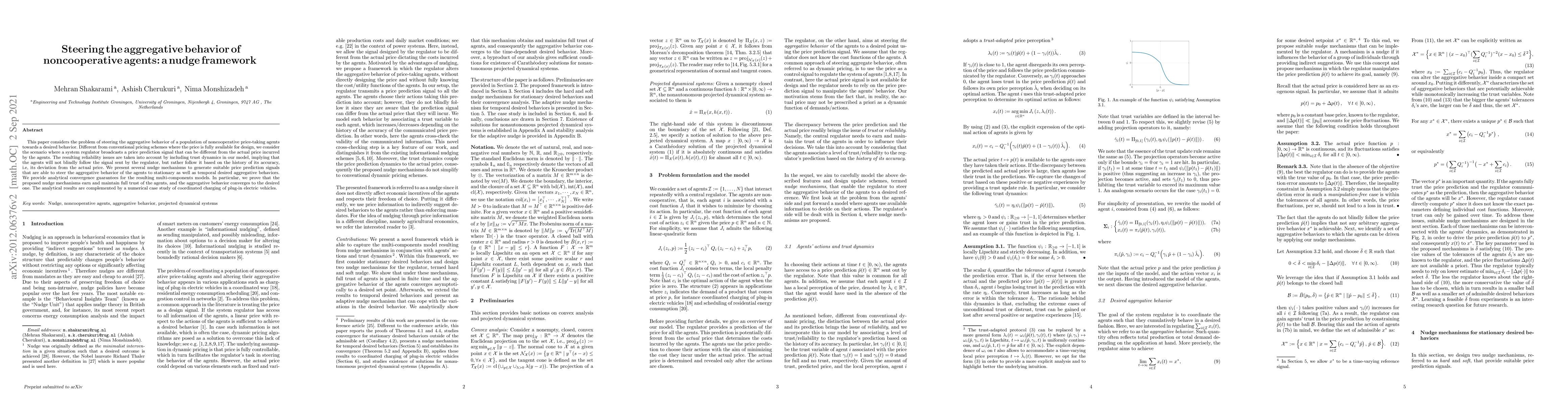 Thumbnail for Steering the aggregative behavior of noncooperative agents: a nudge
  framework