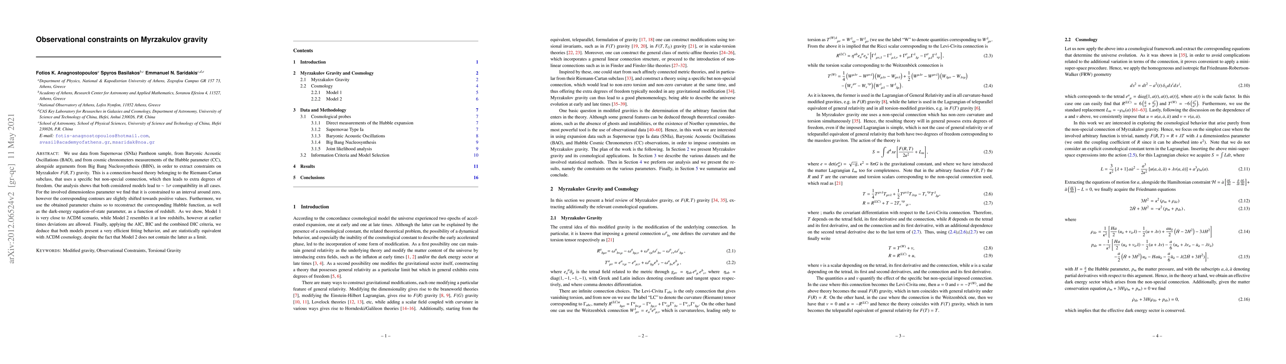 Thumbnail for Observational constraints on Myrzakulov gravity