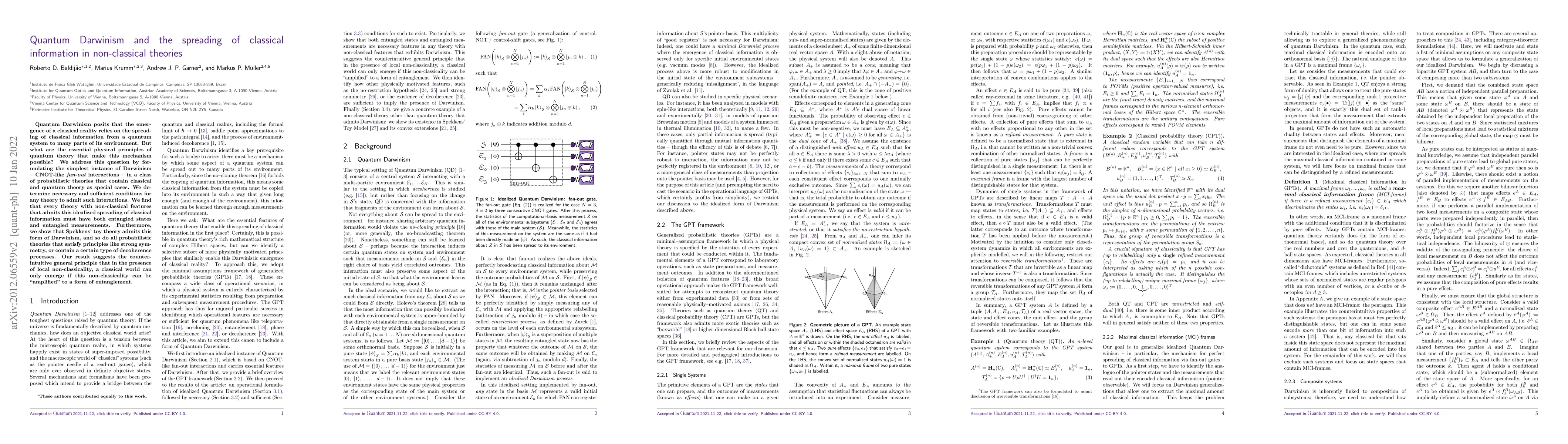 Thumbnail for Quantum Darwinism and the spreading of classical information in
  non-classical theories
