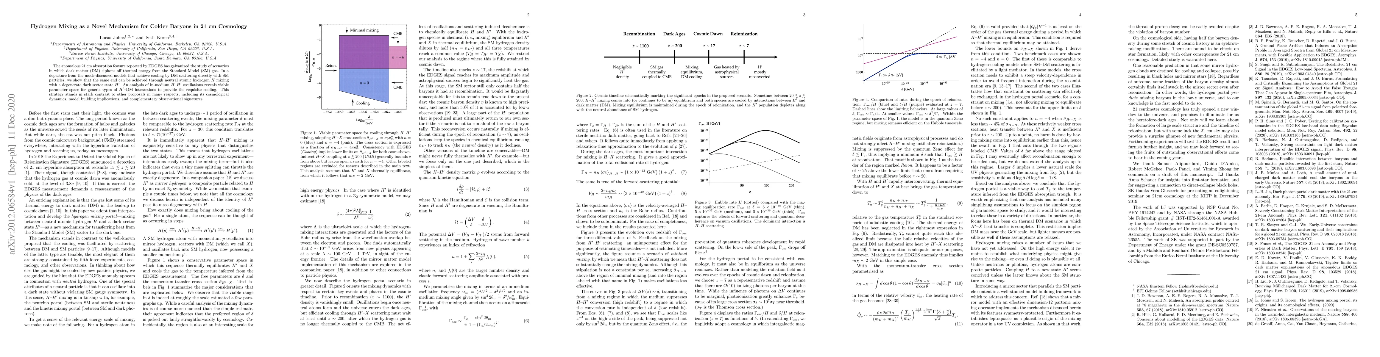 Thumbnail for Hydrogen Mixing as a Novel Mechanism for Colder Baryons in 21 cm
  Cosmology