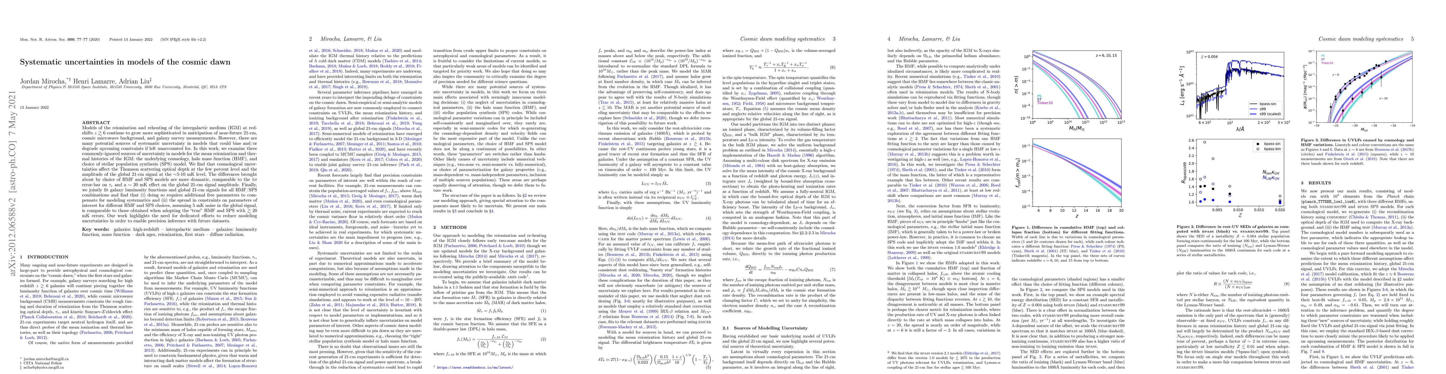 Thumbnail for Systematic uncertainties in models of the cosmic dawn