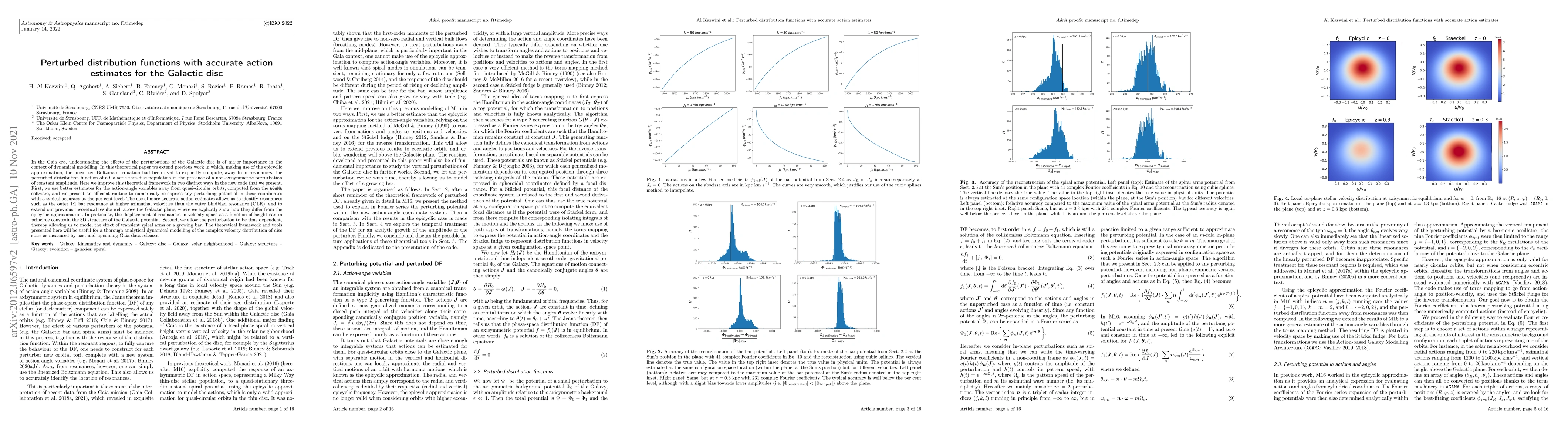 Thumbnail for Perturbed distribution functions with accurate action estimates for the
  Galactic disc