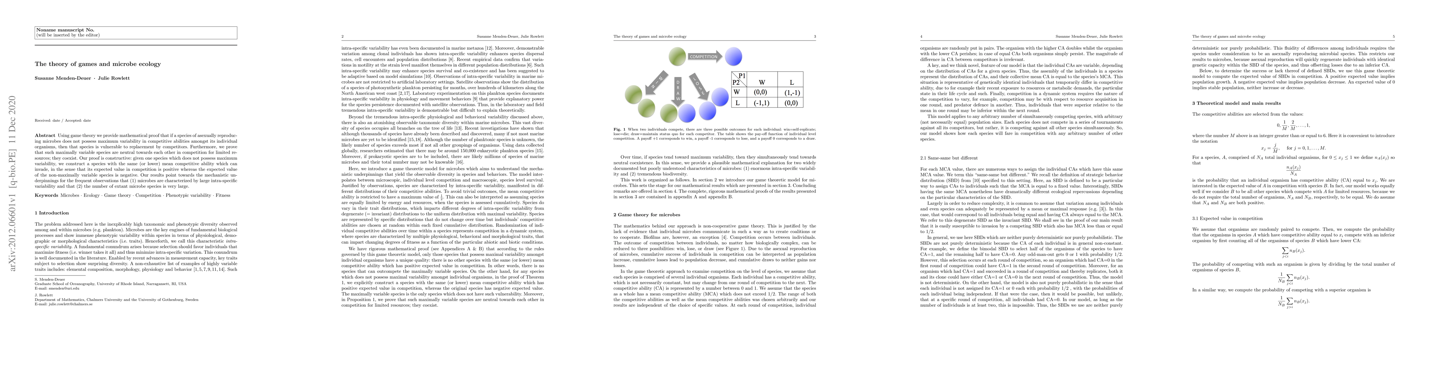 Thumbnail for The theory of games and microbe ecology